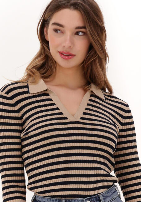 Camelfarbene SCOTCH & SODA Polo-Shirt KNITTED LONGSLEEVE POLO - large