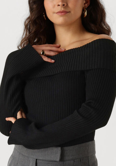 Schwarze ENVII Top ENTOPO O-S LS KNIT 5253 - large