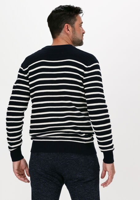 Blaue SCOTCH & SODA Pullover STRIPED STRUCTURE-KNITTED COTT - large