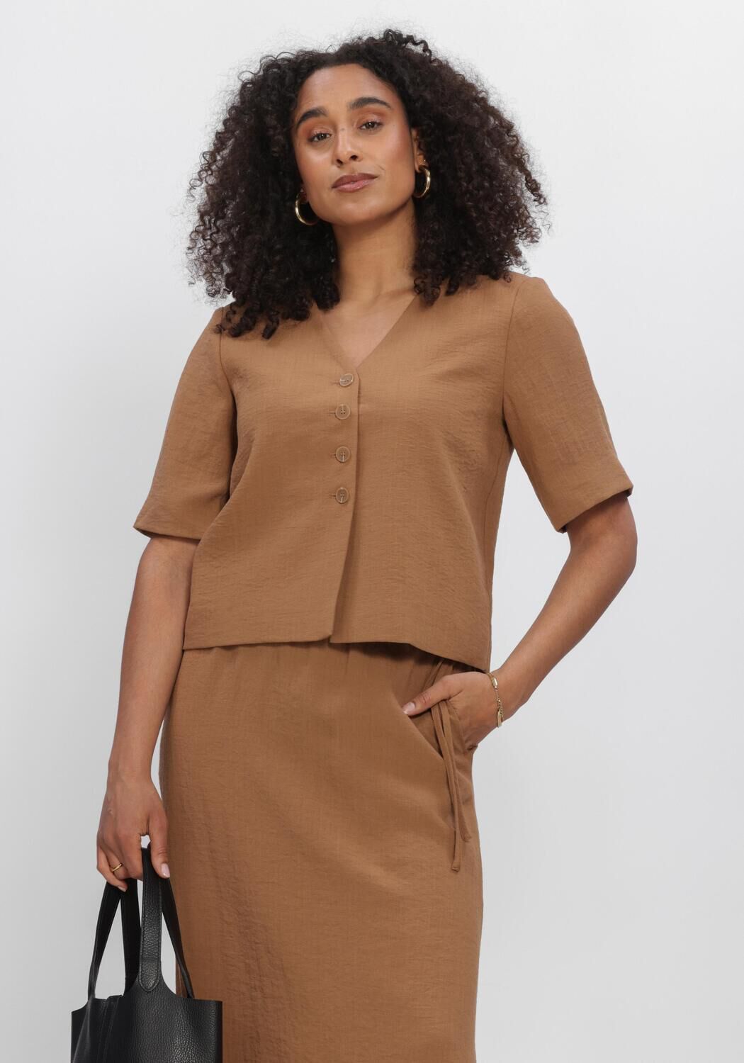 Braune OBJECT Blusen OBJRINI MATHILDA 2/4 LO BLAZER  145 ND - large