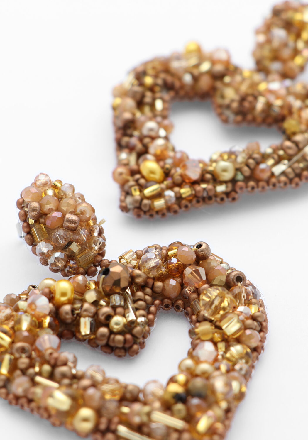 Goldfarbig PAULIE POCKET Ohrringe BEADED HEARTS EARRINGS - large