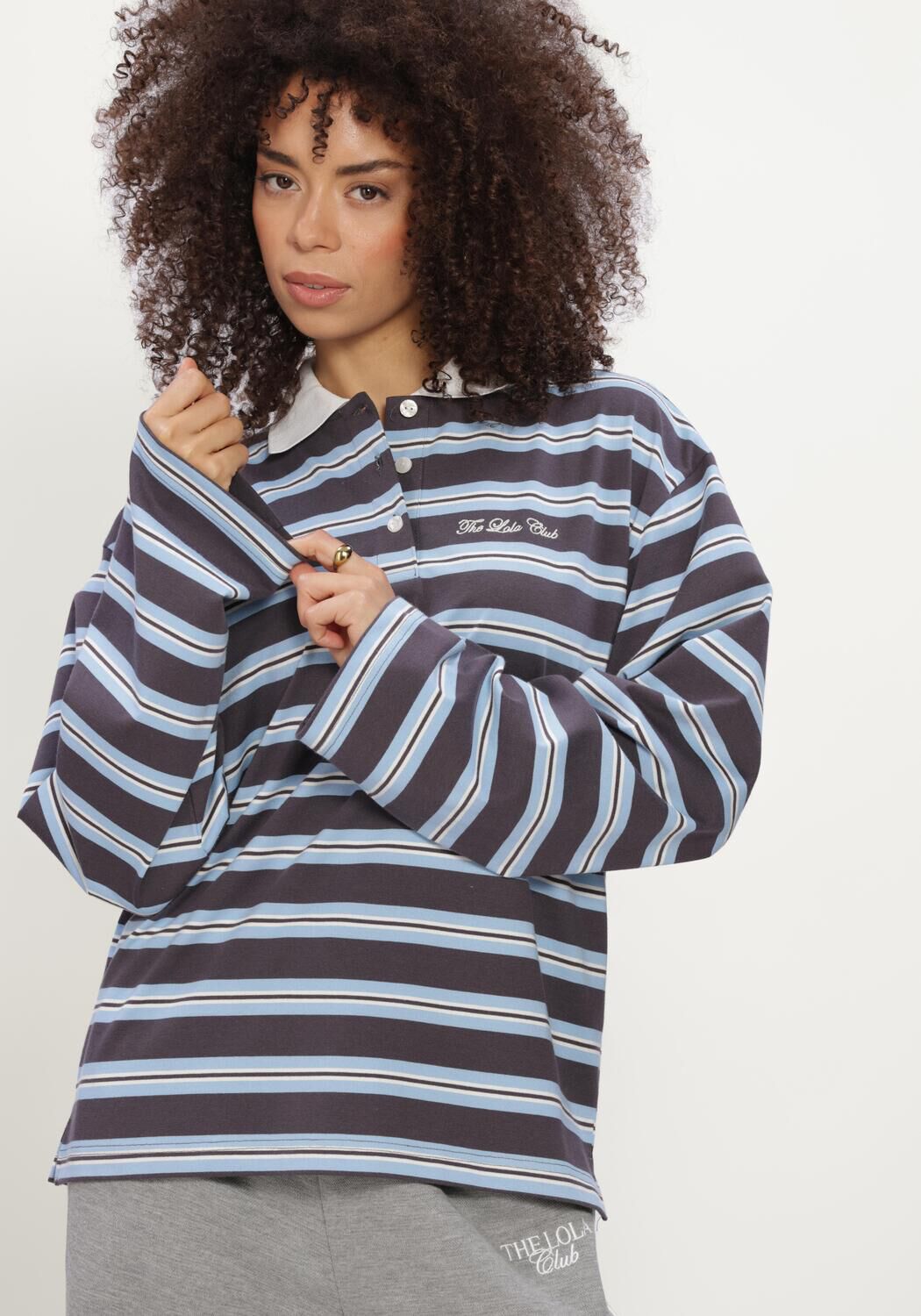 Dunkelblau THE LOLA CLUB Pullover EMILIA POLO - large