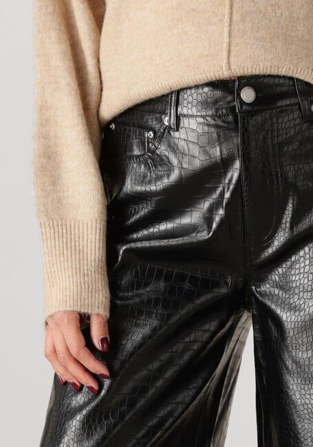 Schwarze CATWALK JUNKIE Weite Hose LOOSE FIT TEXTURED VEGAN LEATHER TROUSERS - large