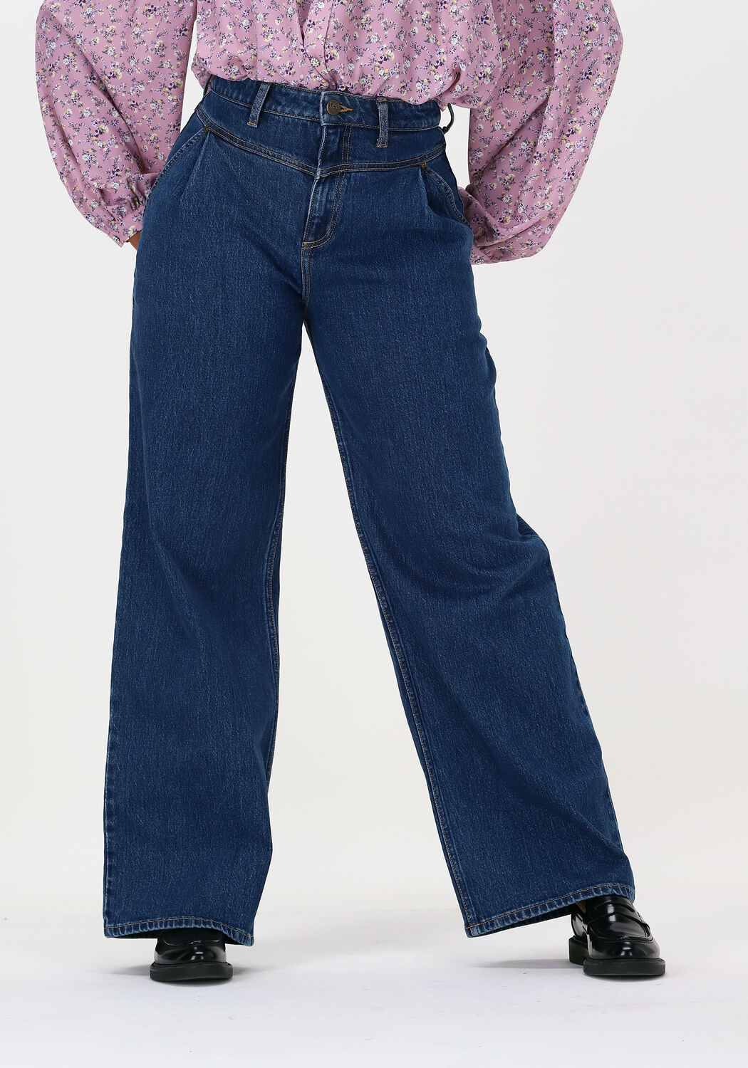 Damen Bekleidung Jeans Ausgestellte Jeans Lee Jeans Denim Wide Jeans Stella A Line Yoke in Blau 