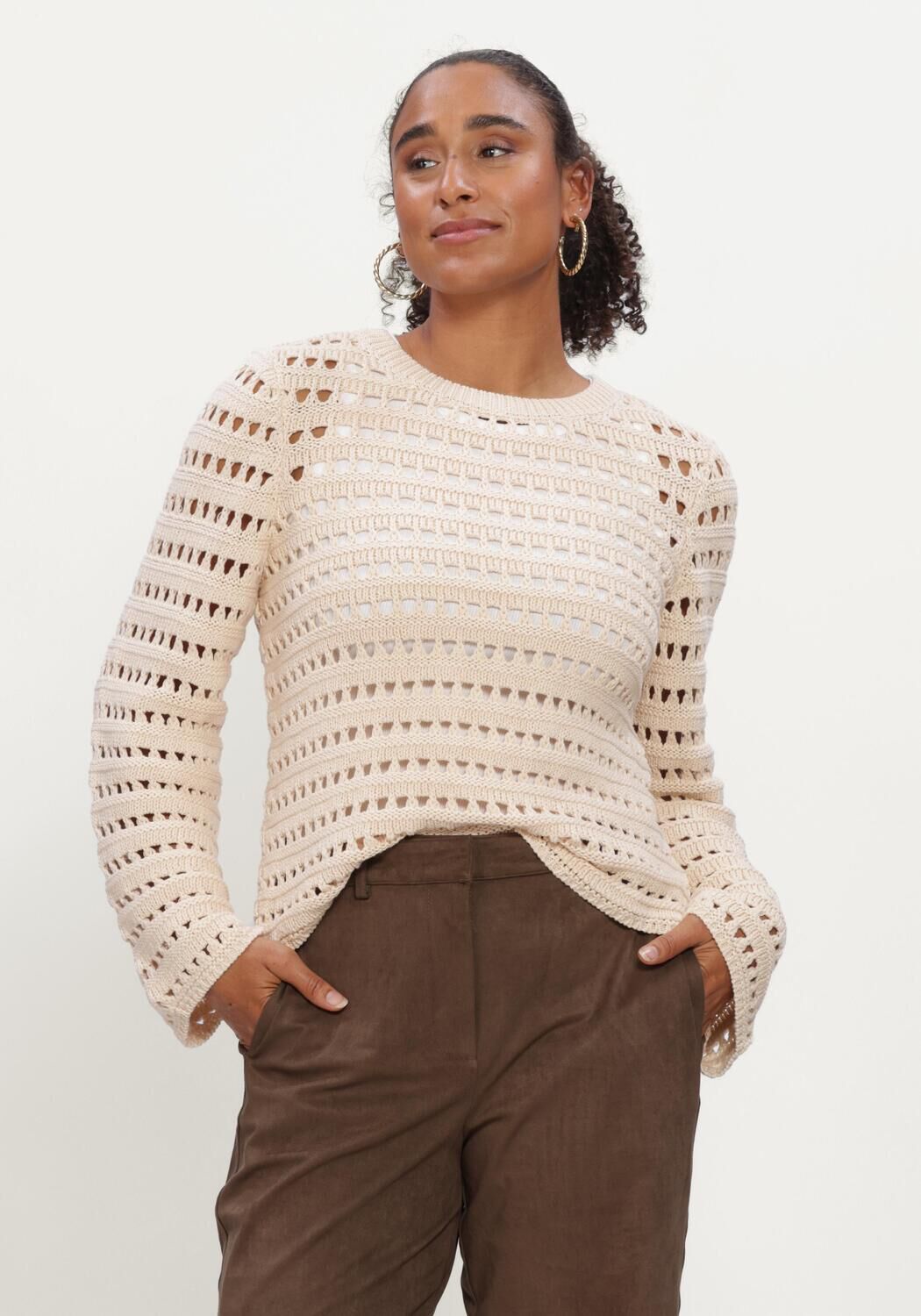 Sand MODSTR&Ouml;M Pullover KOLBYMD O-NECK - large