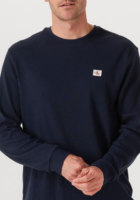 Dunkelblau CALVIN KLEIN Pullover LS WAFFLE BADGE CREWNK TEE - large