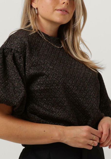 Schwarze SELECTED FEMME Top SLFAGNETHE 2/4 O-NECK JAQUARD TOP - large