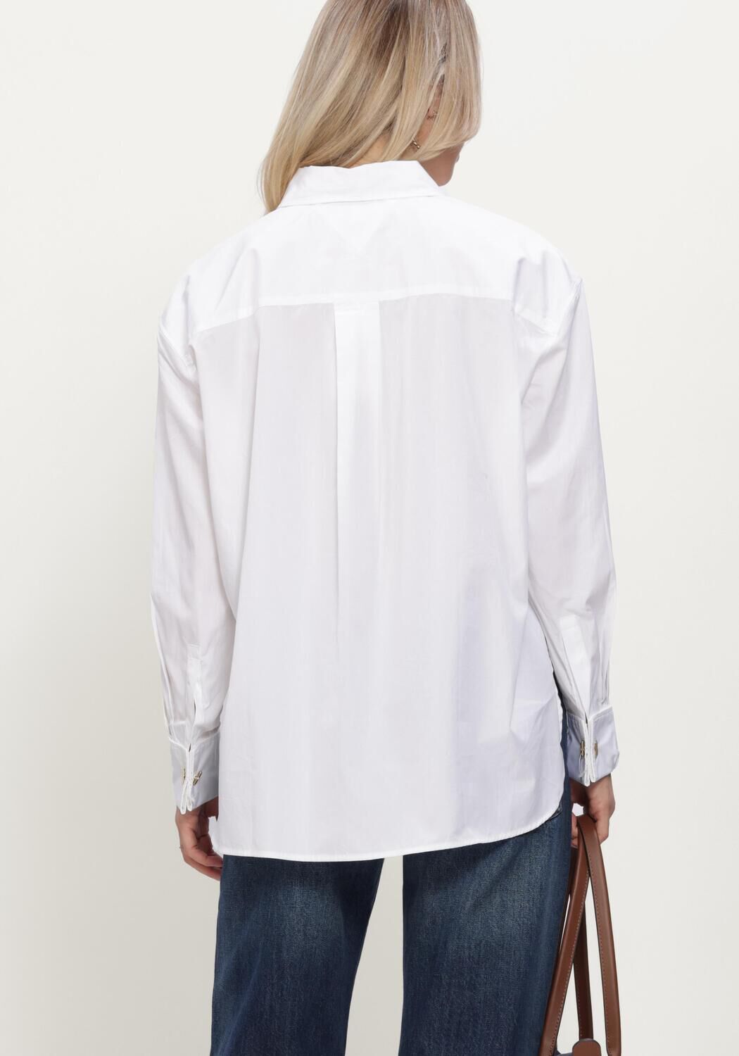 Wei&szlig;e TOMMY HILFIGER Blusen POPLIN DOUBLE CUFF SHIRT - large