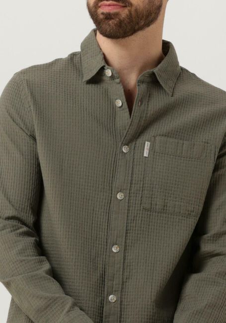 Grüne CAST IRON Casual-Oberhemd LONG SLEEVE SHIRT SQUARE STRUCTURE REGULAR FIT - large