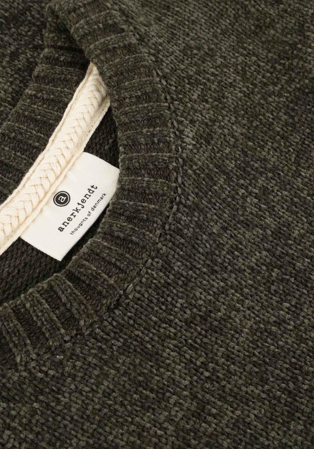 Olive ANERKJENDT Pullover AKSUNE CHENILLE KNIT - large