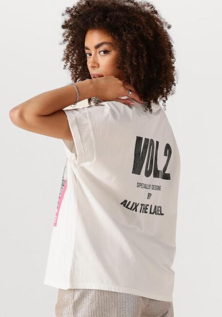 Weiße ALIX THE LABEL T-shirt LADIES KNITTED PHOTOPRINT T-SHIRT - large