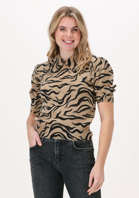 Camelfarbene SCOTCH & SODA Pullover PRINTED SHORT SLEEVED TOP WITH - large