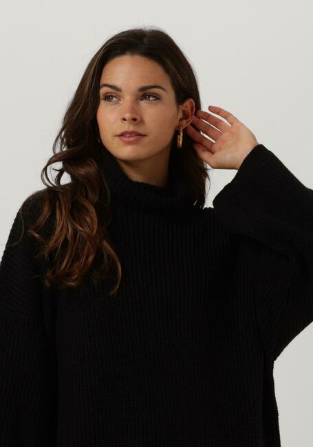Schwarze ANOTHER LABEL Minikleid MYRA KNITTED PULL L/S - large
