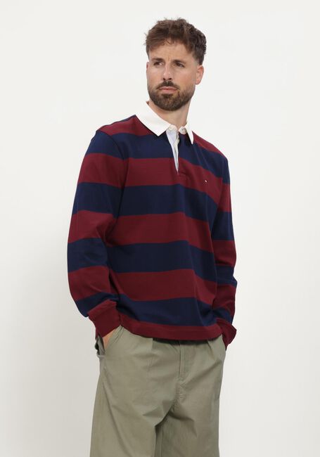 Dunkelblau TOMMY HILFIGER Sportpullover ESSENTIAL STRIPE RUGBY - large
