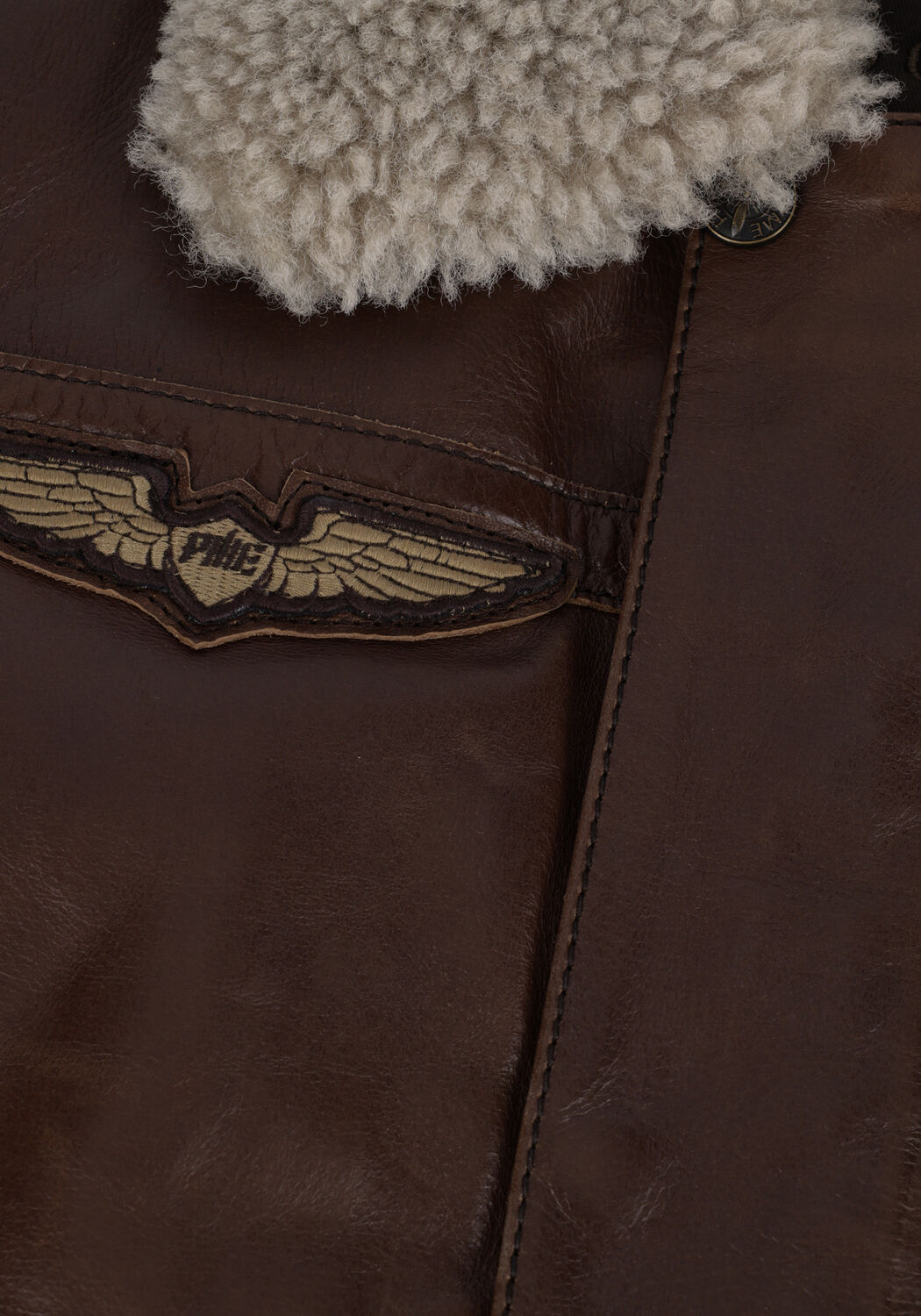 Braune PME LEGEND Lederjack BOMBER JACKET HUDSON BUFF LEATHER - large