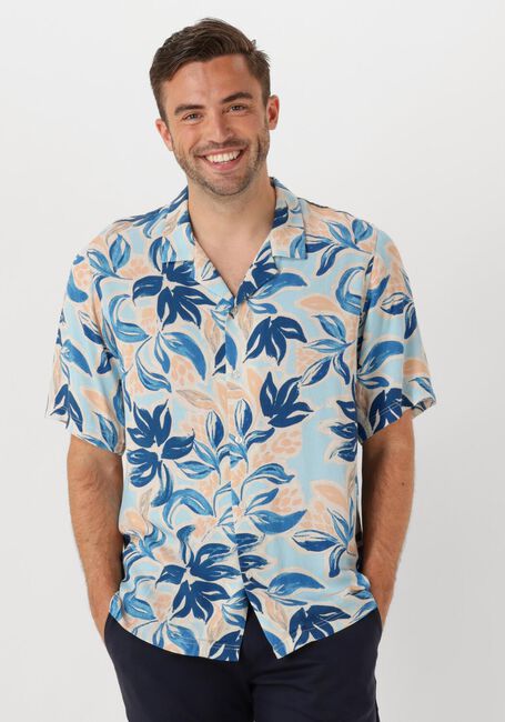 Mehrfarbige/Bunte SHIWI Casual-Oberhemd MEN VIC SHORT SLEEVE SHIRT FLORAL LEAFS - large