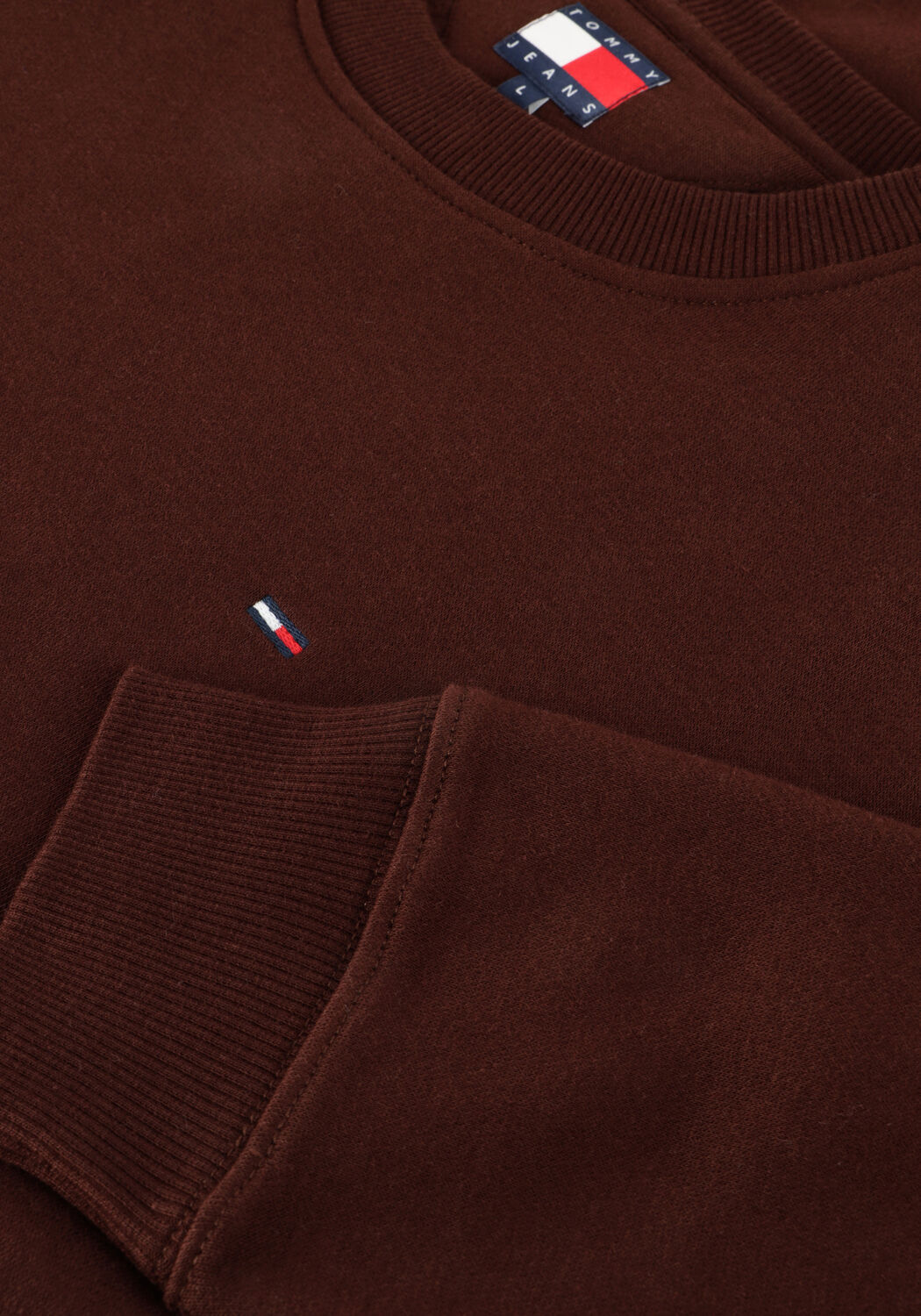 Braune TOMMY JEANS Pullover TJM REG S FLAG CREW EXT - large