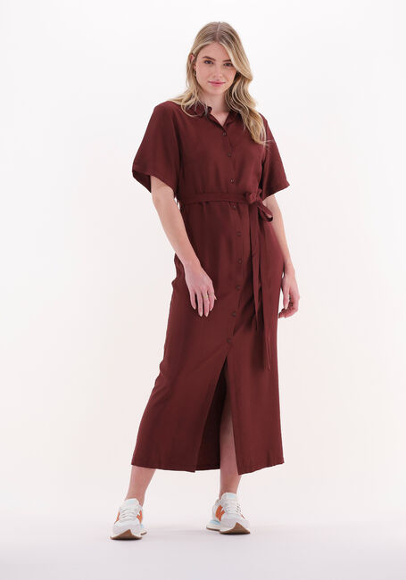 Braune ANOTHER LABEL Midikleid SANGO DRESS S/S - large