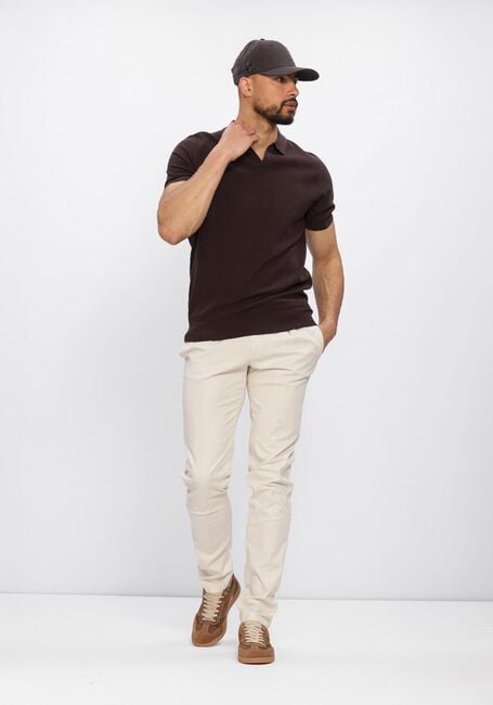 Braune PROFUOMO Polo-Shirt POLO OPEN COLLAR LUXURY BASIC - large