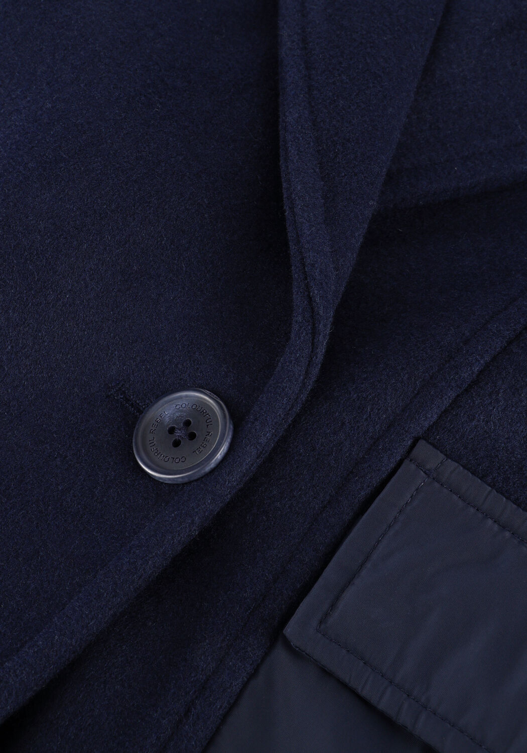 Dunkelblau COLOURFUL REBEL M&auml;ntel ADA CONTRAST WOOL LONG COAT - large