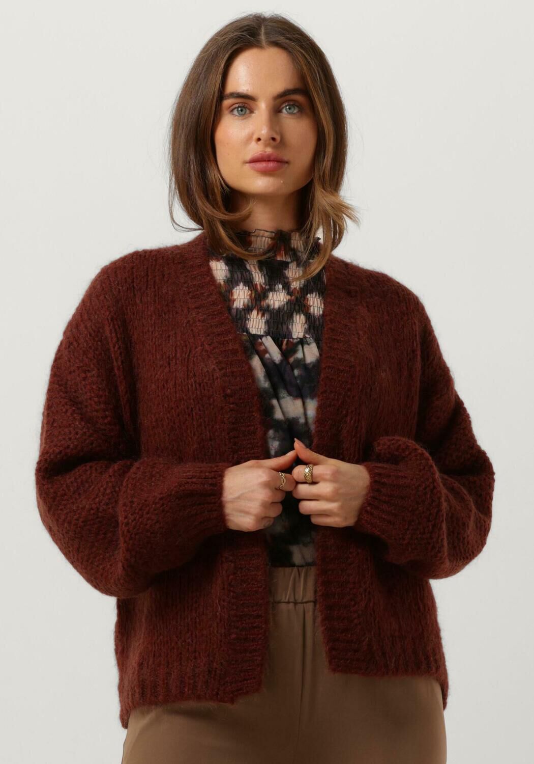 rote summum strickjacke oversized cardigan mohair blend knit