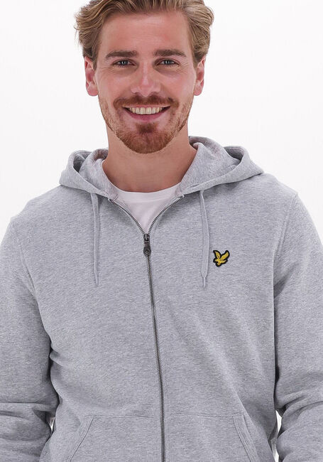 Hellgrau LYLE & SCOTT Strickjacke ZIP TROUGH HOODIE - large