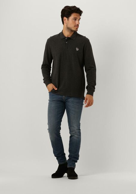 Graue PS PAUL SMITH Polo-Shirt MENS SLIM FIT LS POLO SHIRT ZEBRA - large