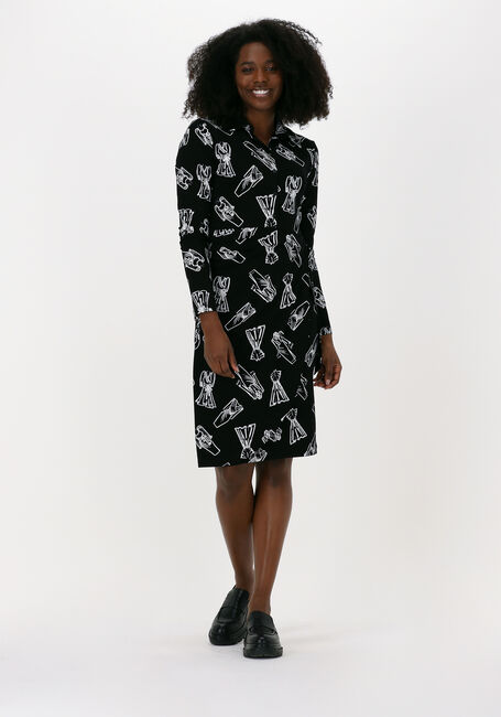 Schwarze JANSEN AMSTERDAM Midikleid DRESS BUTTON - large