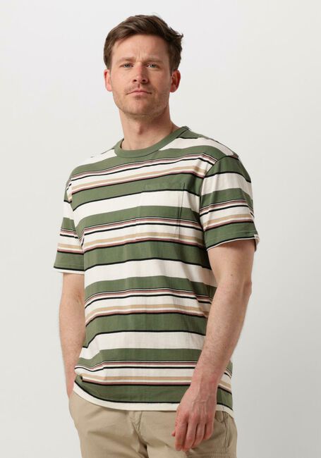 Olive ANERKJENDT T-shirt AKKIKKI S/S STRIPE TEE - large