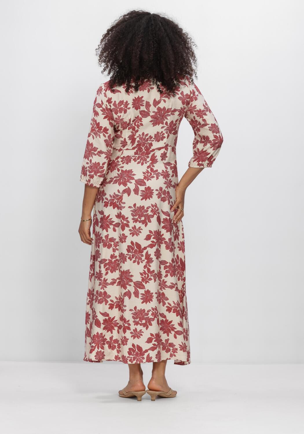 Creme MSCH COPENHAGEN Maxikleid MSCHVILDANA 3 4 SHIRT DRESS - large