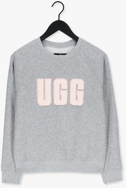 Graue UGG Sweatshirt W MADELINE FUZZY LOGO CREWNECK - large