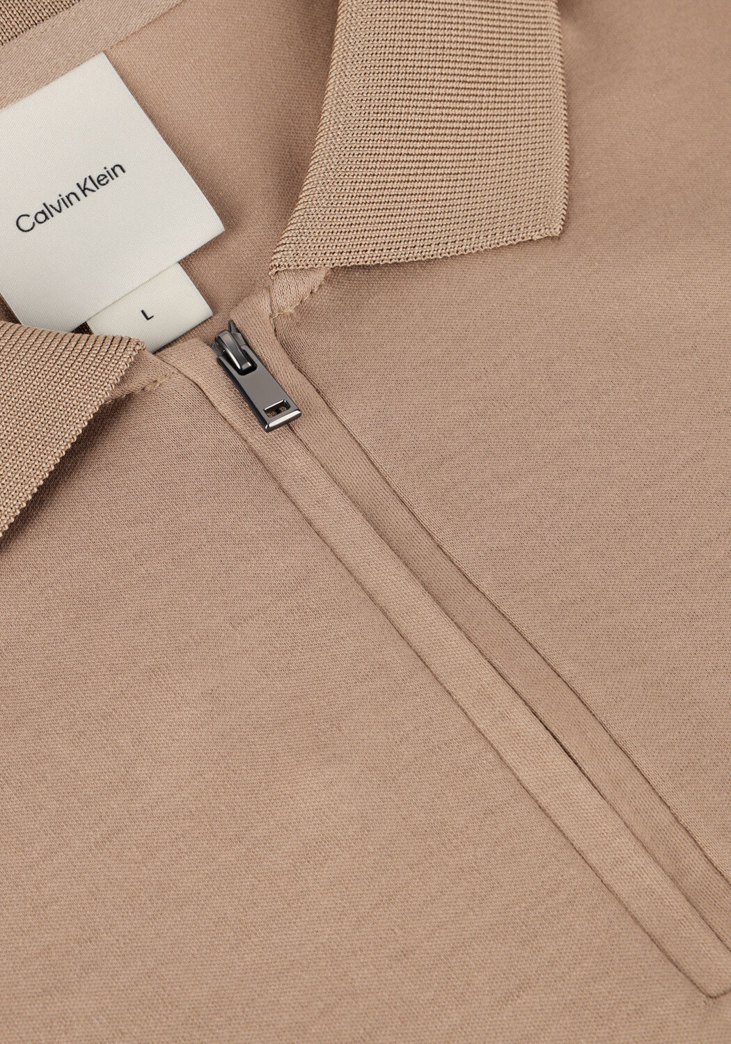 Braune CALVIN KLEIN Polo-Shirt LIQUID TOUCH WELT ZIP POLO - large