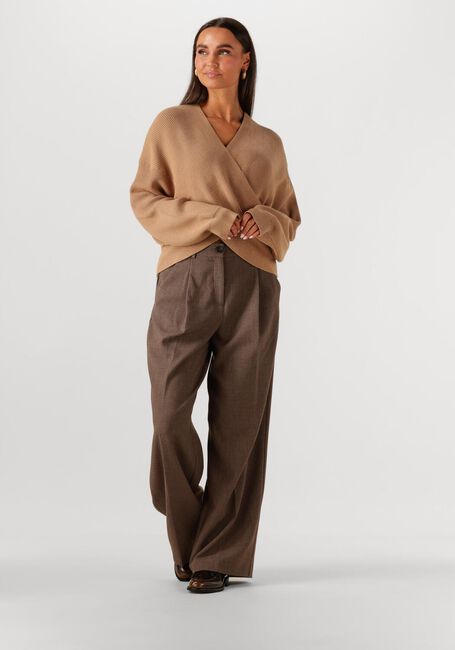 Camelfarbene MSCH COPENHAGEN Pullover MSCHZINELLE RACHELLE WRAP PULLOVER - large