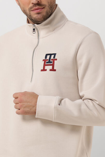 Nicht-gerade weiss TOMMY HILFIGER Pullover ESSENTIAL MONOGRAM HALF ZIP - large