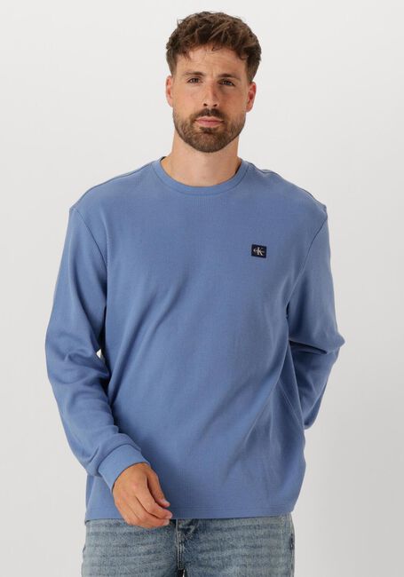 Hellblau CALVIN KLEIN Pullover LS WAFFLE BADGE CREWNK TEE - large