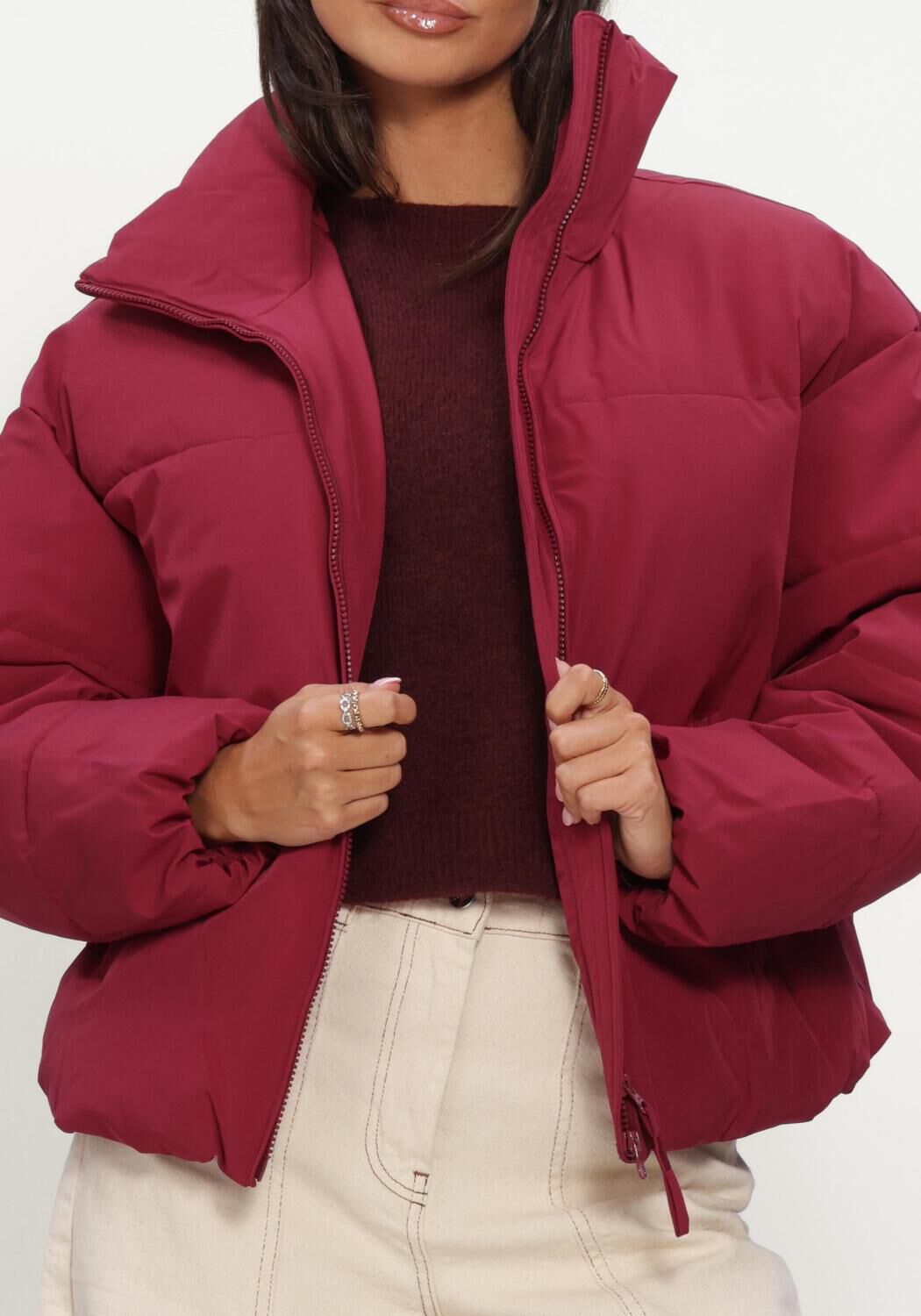 Bordeaux MSCH COPENHAGEN Wattierte Jack MSCHREFRON JACKET - large