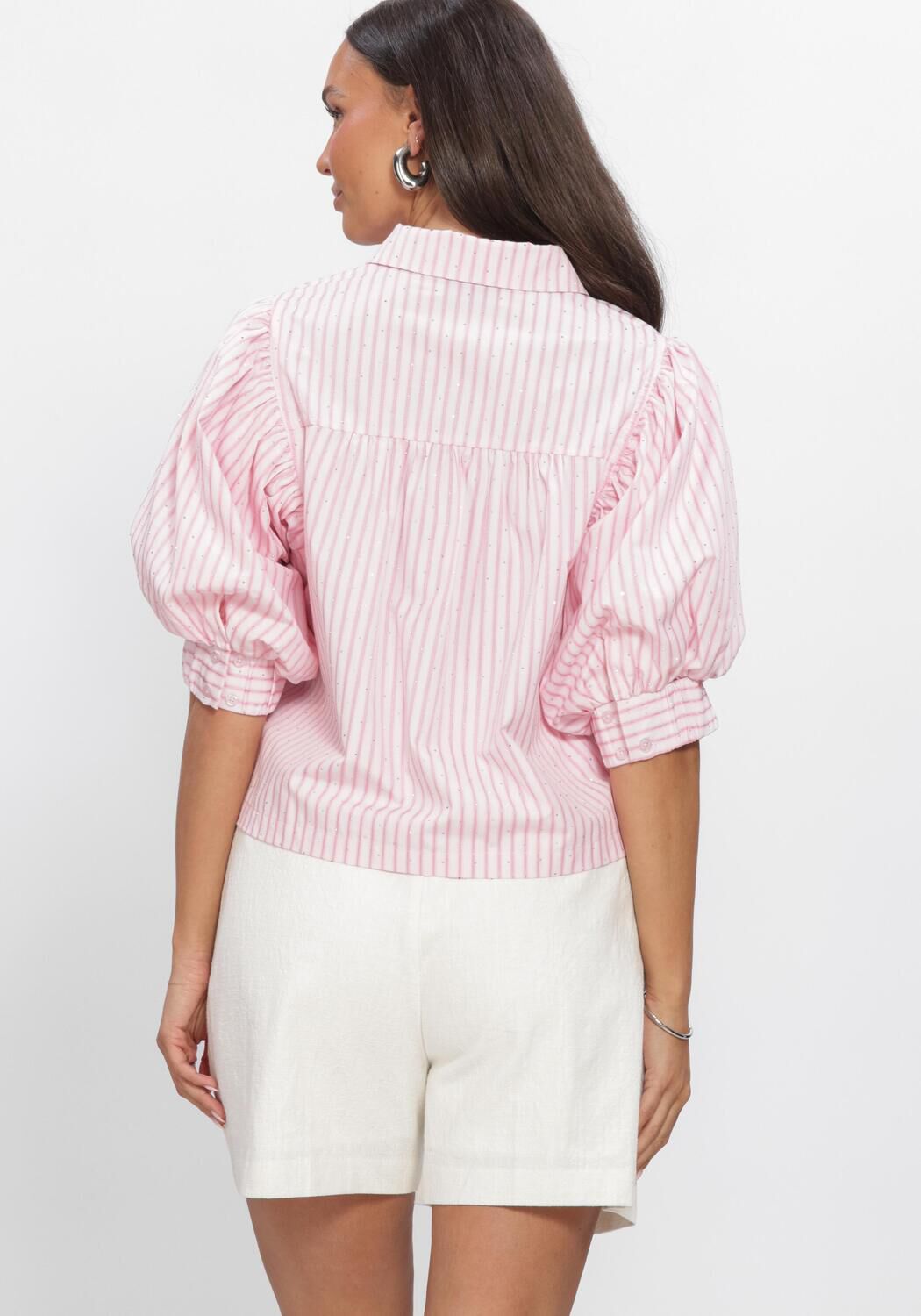 Rosane NEO NOIR Blusen ETTA SOFT STRIPE STONE SHIRT - large