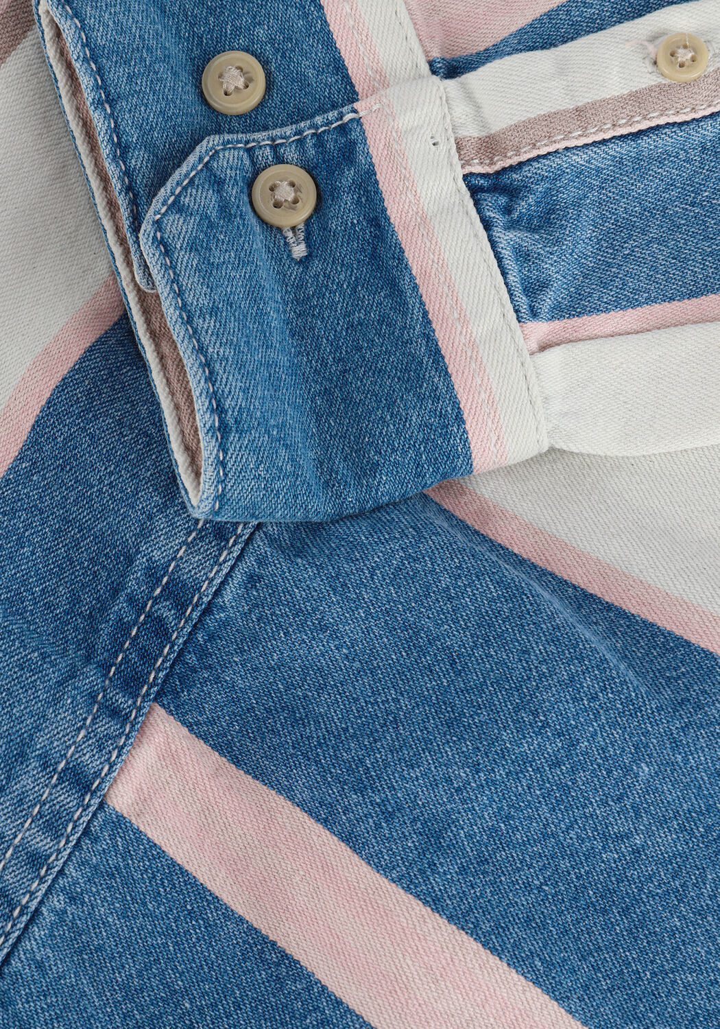 Mehrfarbige/Bunte SELECTED MEN Casual-Oberhemd SLHBRAD 23903 STRIPE LS LOOSE DNMSHIRT U - large