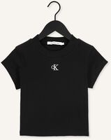 Schwarze CALVIN KLEIN T-shirt CK RIB CROPPED SLIM TEE Schwarze CALVIN KLEIN T-shirt CK RIB CROPPED SLIM TEE - medium