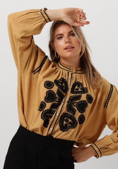 Camelfarbene ANTIK BATIK Blusen ROBBY BLOUSE - large