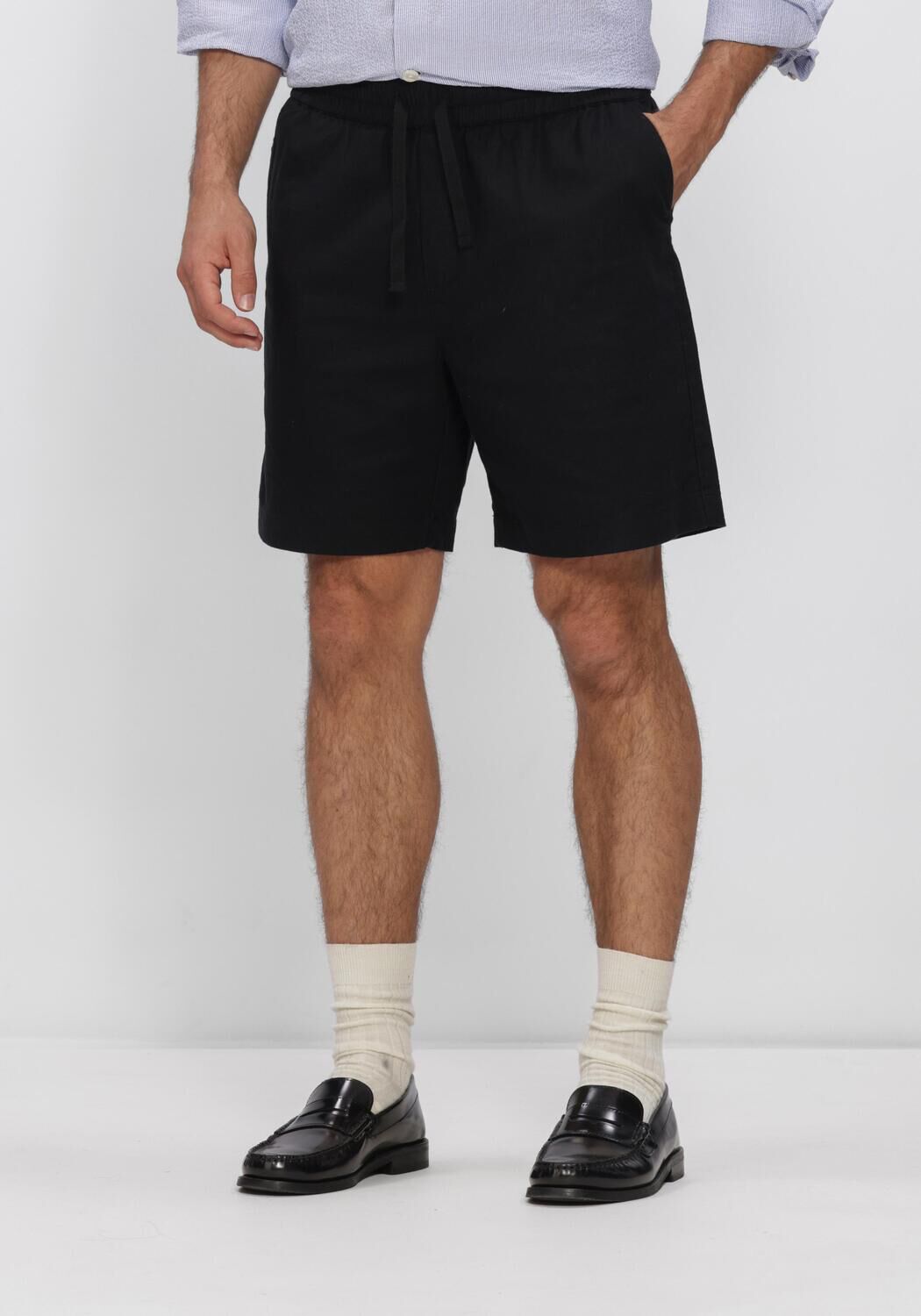 Schwarze WOODBIRD Kurze Hose WBBOMMY LINEN SHORTS - large