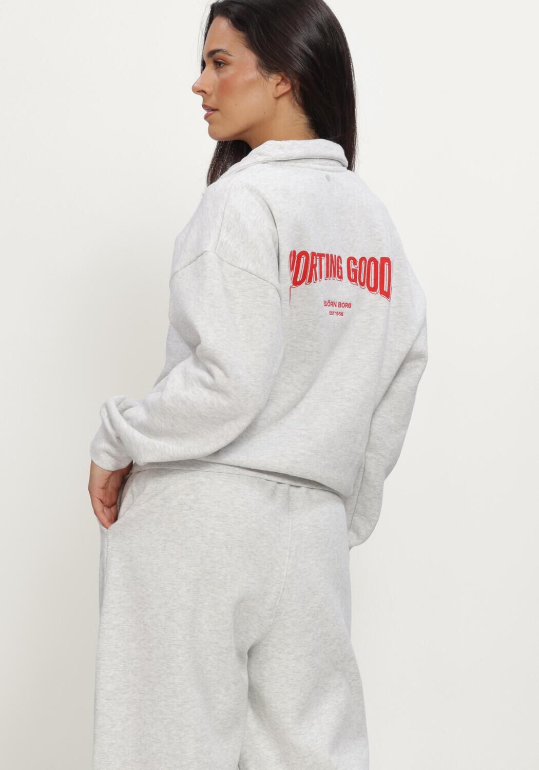 Graue BJORN BORG Sweatshirt BORG HALFZIP SWEATSHIRT - large