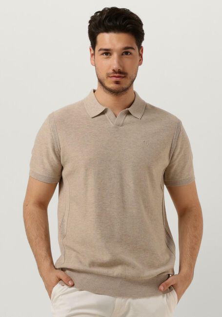 Braune DSTREZZED Polo-Shirt POLO S/S MELANGE SLUB - large