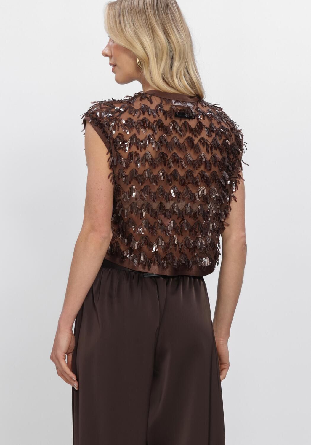 Braune HAUTE L'AMITI&Eacute; Tops & T-shirts LIMONE CROP TOP - large