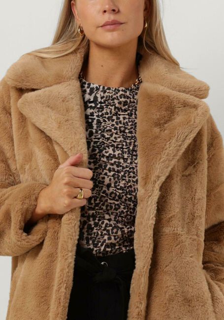 Taupe NOTRE-V Fake-Fur-Jack FUR COAT LONG - large