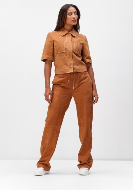 Cognacfarbene IBANA Blusen TREABHAR SUEDE - large