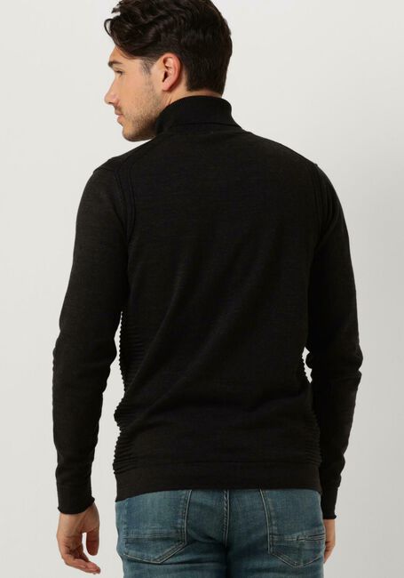 Schwarze CAST IRON Rollkragenpullover TURTLENECK COTTON HEATHER PLATED - large