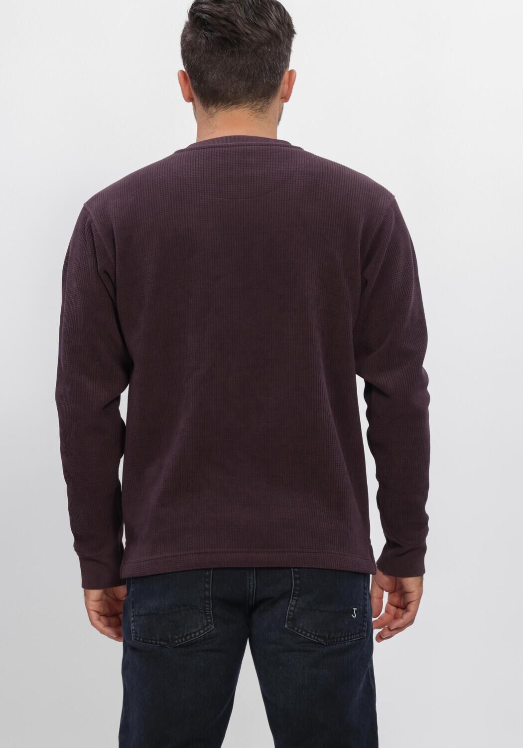 Bordeaux BUTCHER OF BLUE Pullover FLUX HEAVY WAFFLE SWEAT - large