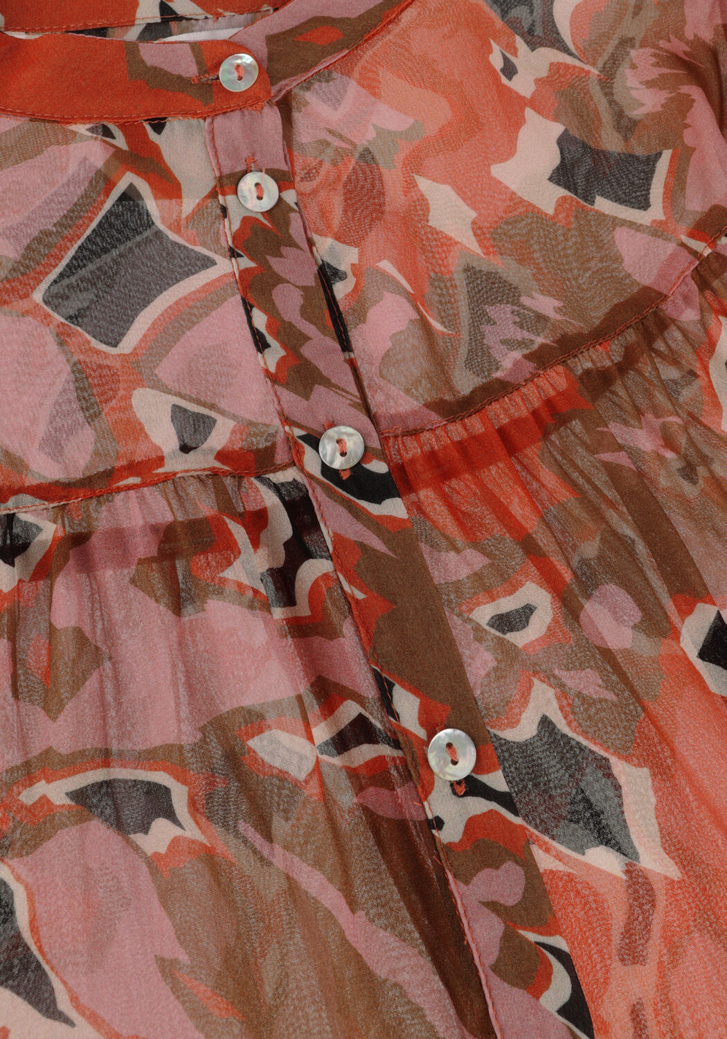 Mehrfarbige/Bunte SUMMUM Blusen TOP WIDE SLEEVES CAMOUFLAGE FLOWER - large