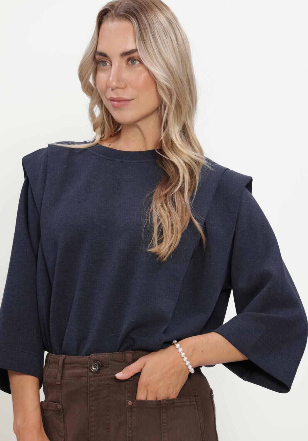 Dunkelblau MOS MOSH Pullover MMMAE O-3/4 SLEEVE SWEATSHIRT - large